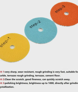 4-Inch Diamant Polijstpads Set - 3 Stappen - Nat/Droog Gebruik