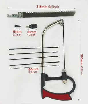 8-in-1 Multifunctionele Handzaag Kit met 6 Zaagbladen voor Metaal, Hout en Glas