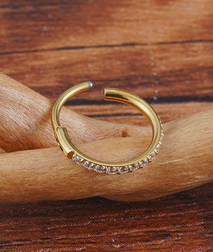 Chique Titanium Huggie Hoop Oorbel met Zirkonia - 16G Piercing Sieraden