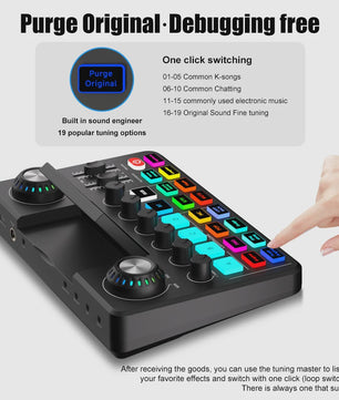 NXG Professionele 4-Kanaals Audio Mixer Soundcard met DSP & OTG - Live Streaming & Voice Changer