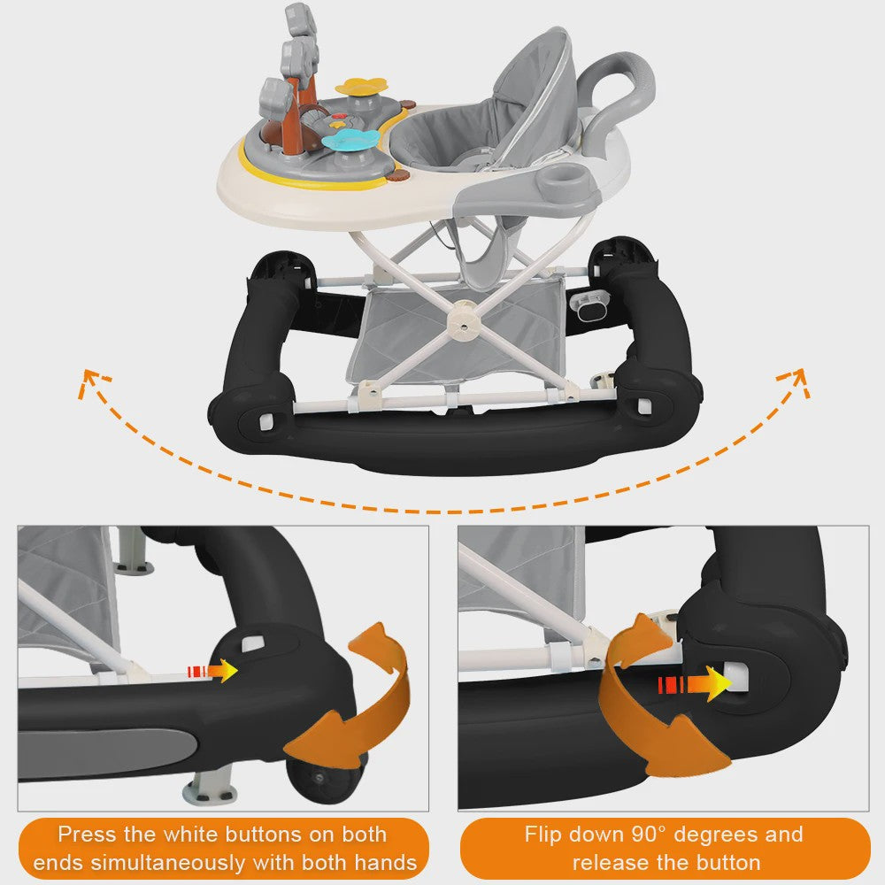 Baby Activity Walker met Speelboog - In Hoogte Verstelbaar - Vanaf 6 Maanden