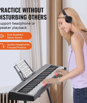 88 Toetsen Digitale Piano - Semi-Gewogen Toetsen, Draagbaar & Ideaal voor Beginners