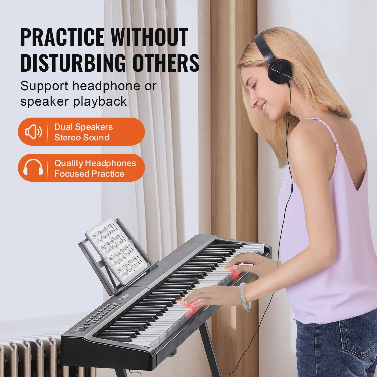 88 Toetsen Digitale Piano - Semi-Gewogen Toetsen, Draagbaar & Ideaal voor Beginners