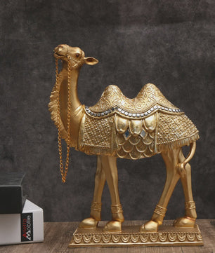 Luxe Gouden Camel Beeld - Decoratief Kunstobject voor Binnen