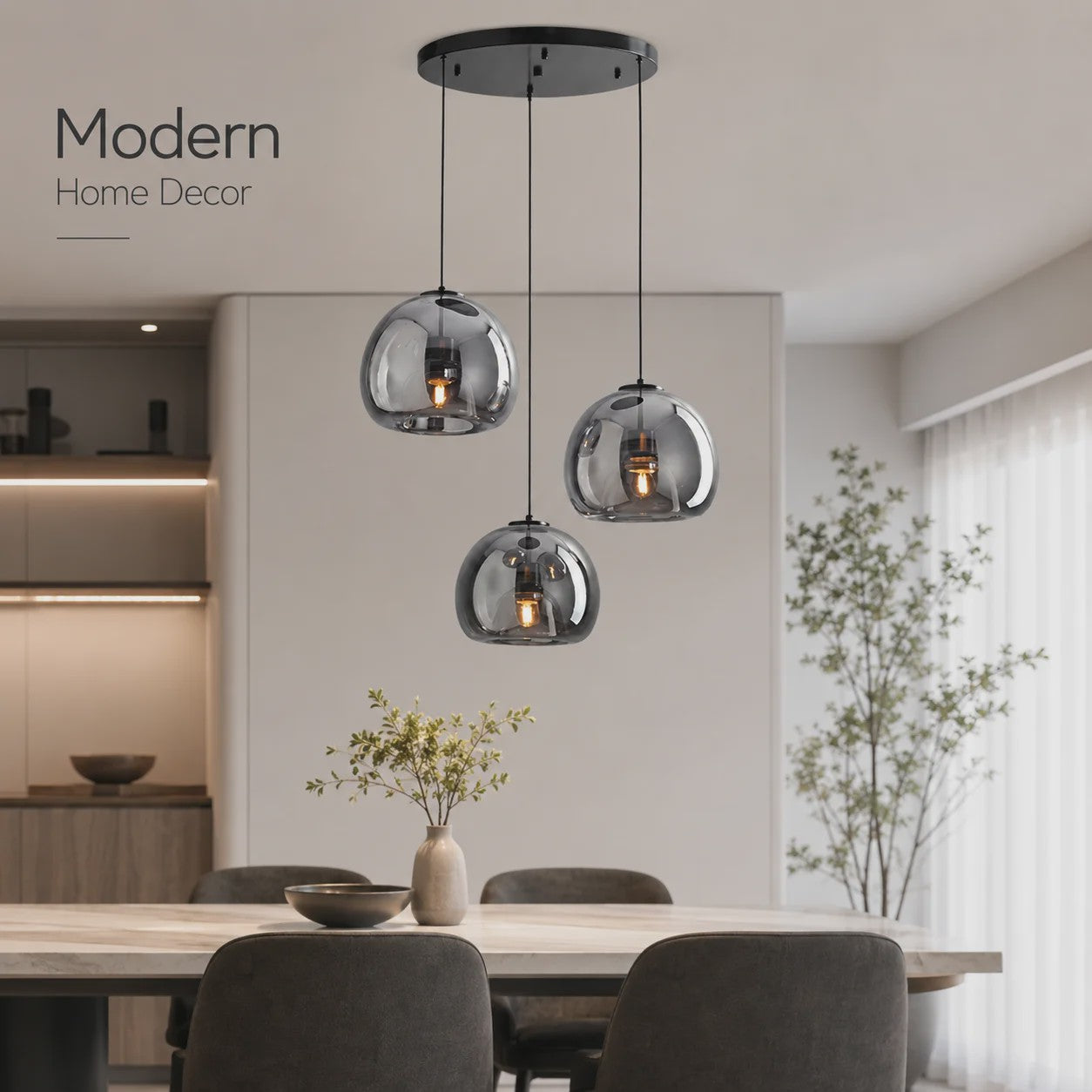 Moderne Glazen Hanglamp - Stijlvol Design voor Woonkamer, Eetkamer & Keuken