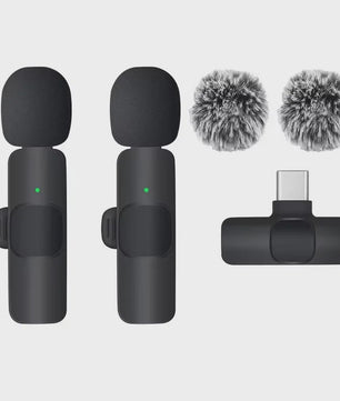 Draadloze Lavalier Microfoon Set - Draagbaar & Plug-and-Play voor iPhone/Android