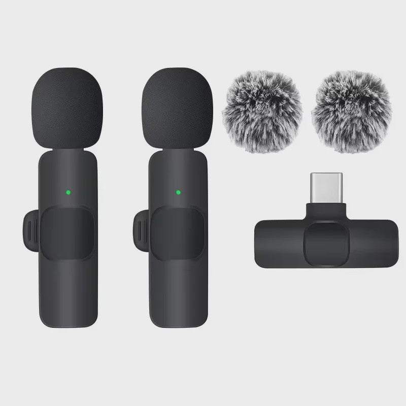 Draadloze Lavalier Microfoon Set - Draagbaar & Plug-and-Play voor iPhone/Android
