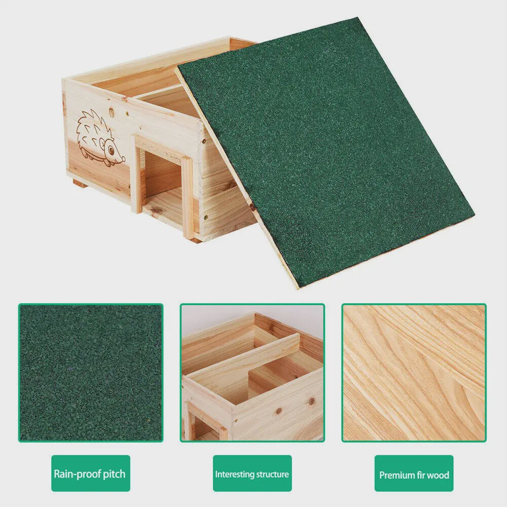 Houten Egelhuis XL - Predator Proof Schuilplaats voor Winterslaap en Beschutting