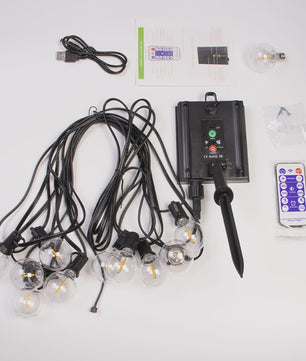 12M 30 LED G40 Slinger Verlichting - Solar & USB, Waterdicht, Buiten