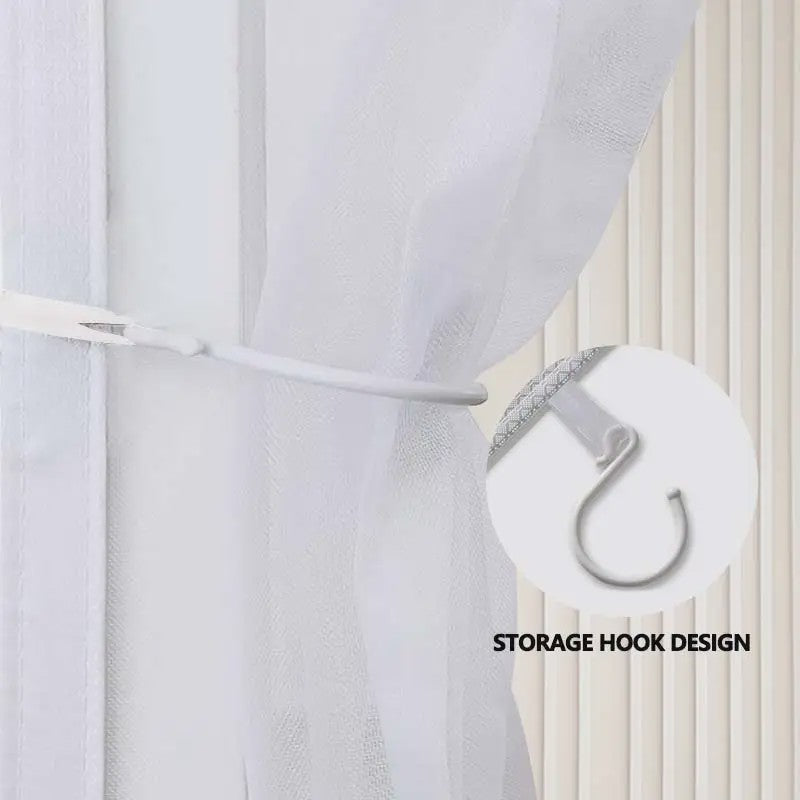 White side opening mosquito proof door curtain, magnetic suction design, invisible mosquito proof, no drilling installation