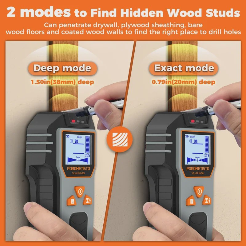 6-in-1 Stud Finder & Muurscanner: Detecteert Hout, Metaal, Elektra & Leidingen