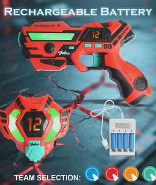 VATOS Laser Tag Pistolen Set voor 2-4 Spelers - Real-time Sync Schietspel Indoor/Outdoor Cadeau voor Kinderen