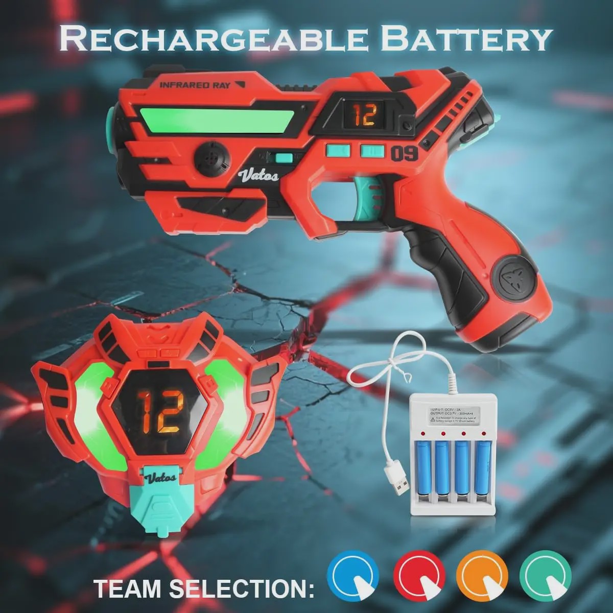 VATOS Laser Tag Pistolen Set voor 2-4 Spelers - Real-time Sync Schietspel Indoor/Outdoor Cadeau voor Kinderen