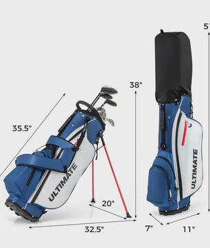 Complete Linkshandige Golfset met Grafiet Shafts en Standbag: 3 Woods, 5 Irons, Putter