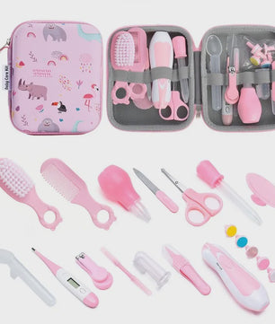 Baby Verzorgingsset 20 Delig met Nagelknipper, Borstel, Kam en Opbergtas