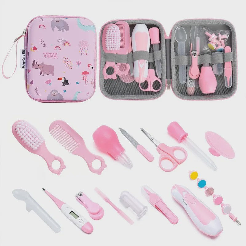 Baby Verzorgingsset 20 Delig met Nagelknipper, Borstel, Kam en Opbergtas