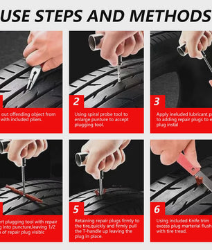 Universele Bandenreparatieset Motor & Auto - Tubeless Bandenplak Set