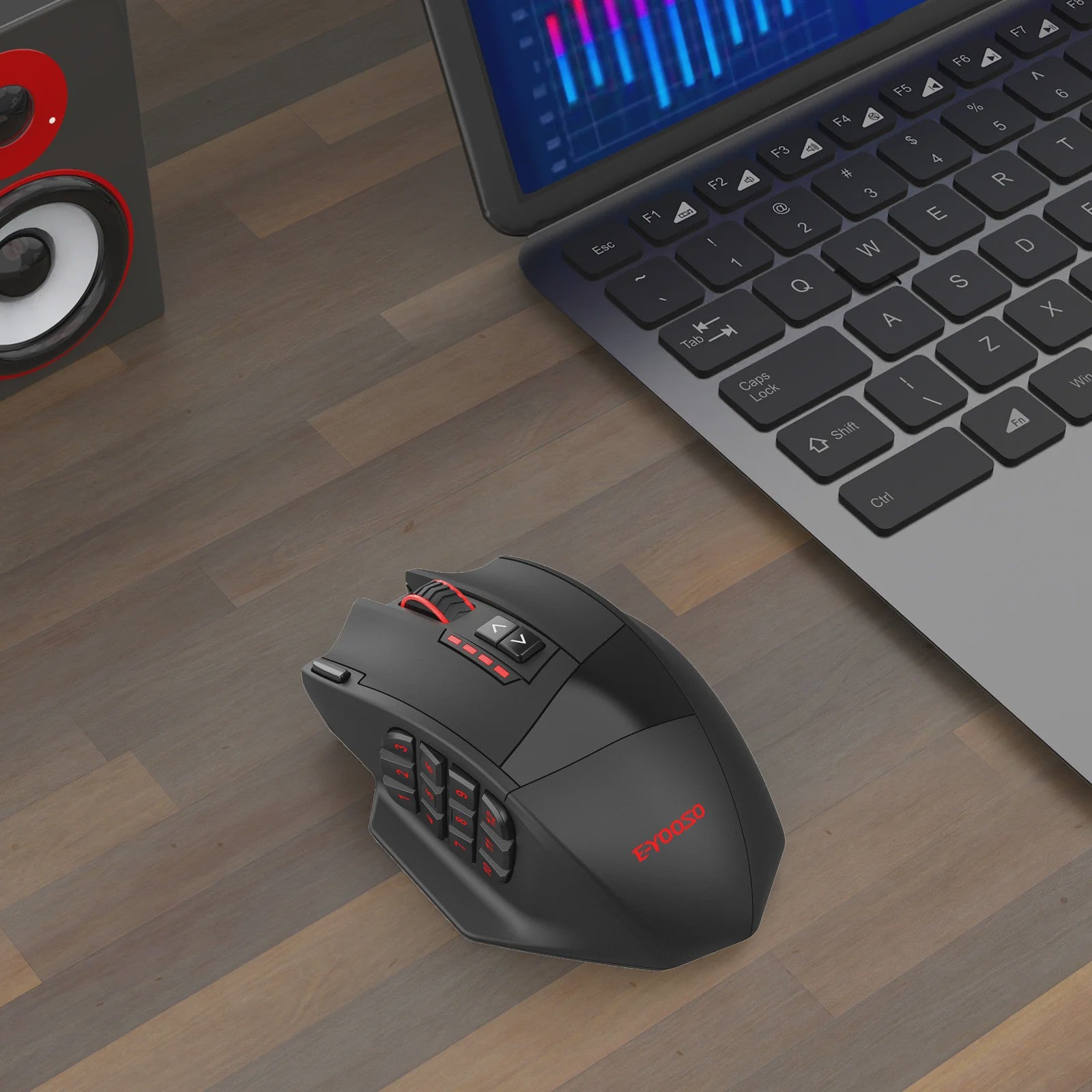E-YOOSO X-33 Gaming Muis: Dual Mode (2.4G Draadloos/Bedraad), 16000 DPI, 16 Programmeerbare Knoppen & RGB