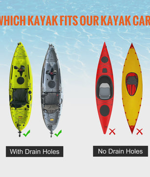 Robuuste Kayak & Kano Trailer Kar met 10'' Massieve Banden - Verstelbare Breedte & 127kg Draagvermogen