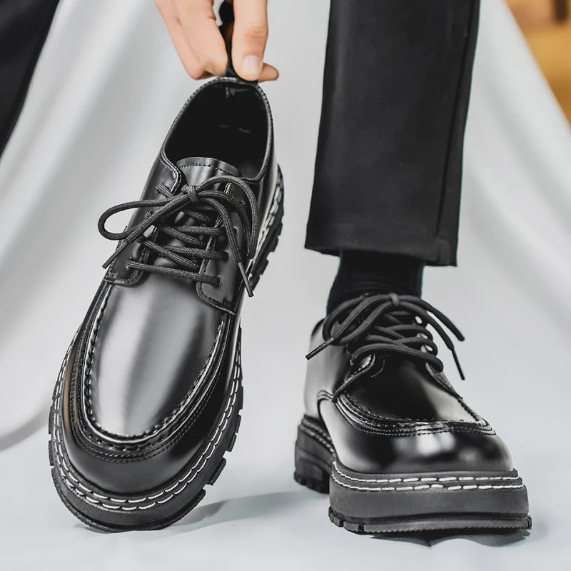 Stijlvolle Zwarte Heren Veterschoenen - Elegante & Comfortabele Dress Shoes