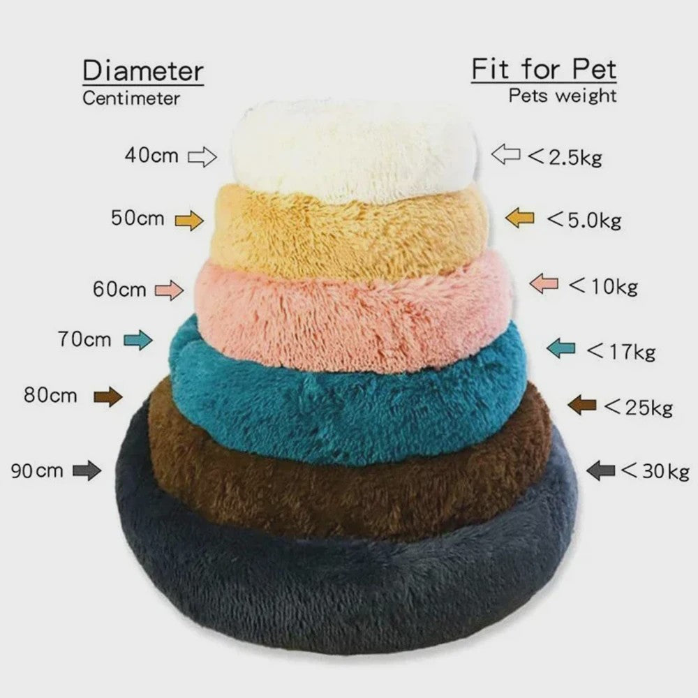Luxe Ronde Hondenkussen - Extra Zacht & Warm Pluche Hondensofa voor Middelgrote Honden en Katten