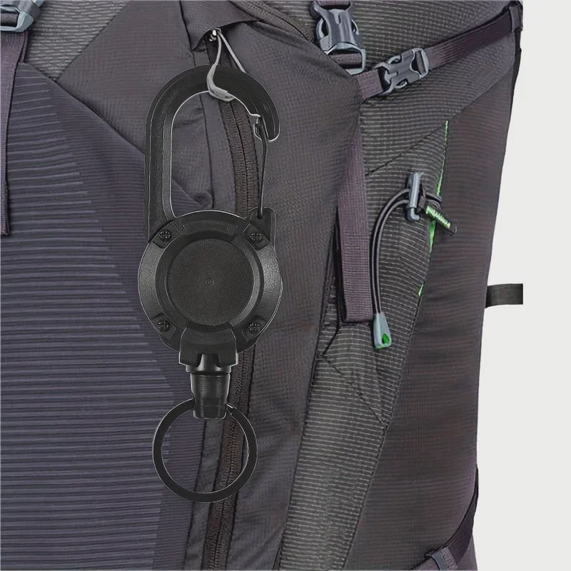 Intrekbare Sleutelhanger met Karabijnhaak - Heavy Duty Clip voor Tassen & Outdoor
