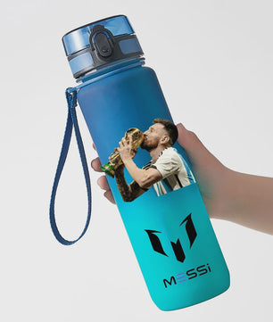 Lionel Messi Drinkfles 650ml - Blauw, PC Safe, Draagbaar, Perfect Cadeau voor Voetbalfans