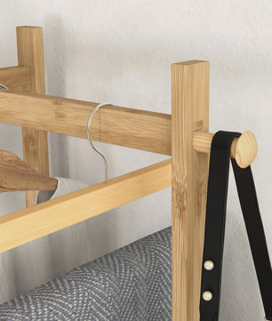 HOMCOM Bamboe Kapstok met Legplanken en Haken - Stijlvol en Functioneel