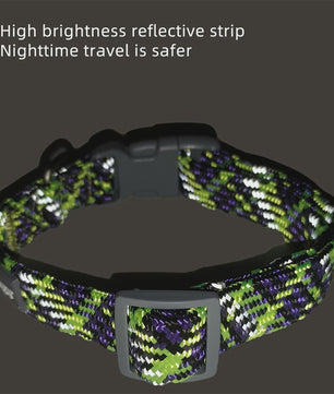 Verstelbare Hondenhalsband - Reflecterend Nylon, Ademend & Duurzaam voor Middelgrote tot Grote Honden