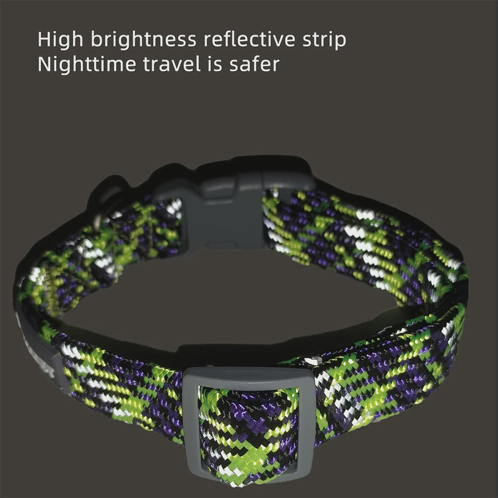Verstelbare Hondenhalsband - Reflecterend Nylon, Ademend & Duurzaam voor Middelgrote tot Grote Honden