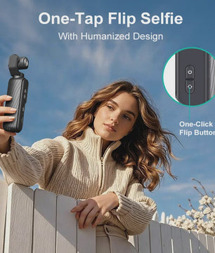 Ourlife 4K Pocket Action Camera met 330° Draaibare Lens, Touchscreen en Gezichtsherkenning - Ideaal voor Vlogs