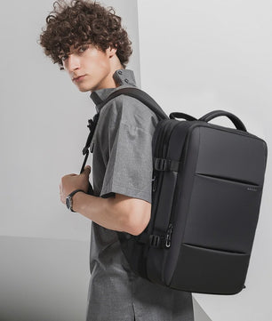 BANGE Heren Rugzak - Waterdicht, Uitbreidbaar, 17.3" Laptopvak, Grote Capaciteit voor Reizen & Wandelen