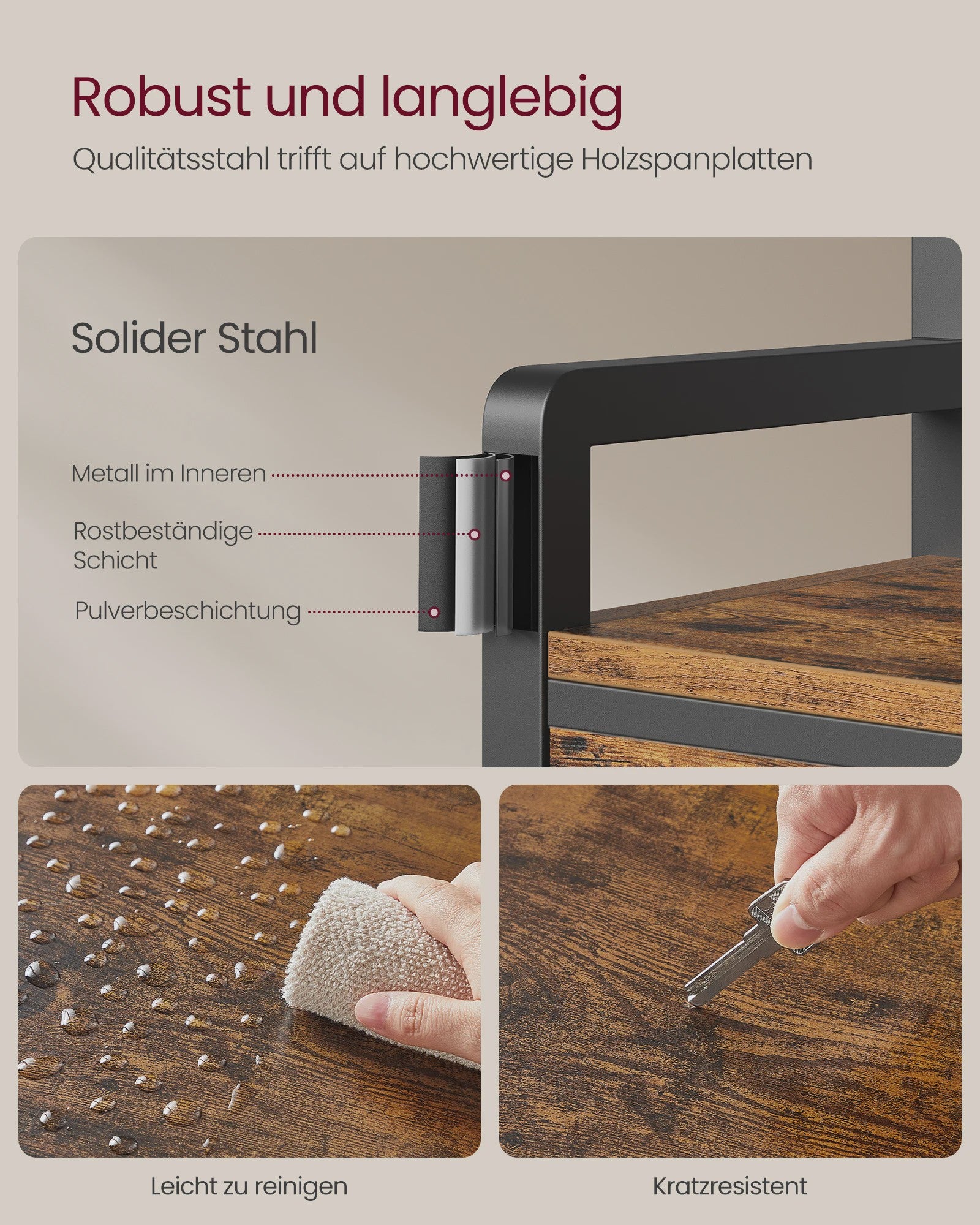 VASAGLE Kapstok met Schoenbank - Separable Design - Halmeubel