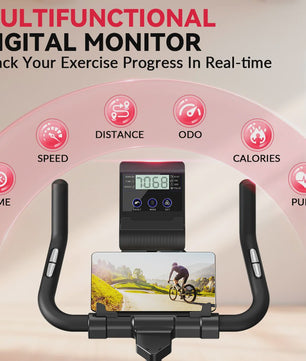 Hometrainer met Vliegwiel (10kg), LCD Display en Stille Werking - Max 120kg Belasting
