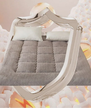 Dikke Lamsvel Matras 90x200cm - Zacht & Warm Eenpersoons Dekmatras met 3D Stiksels