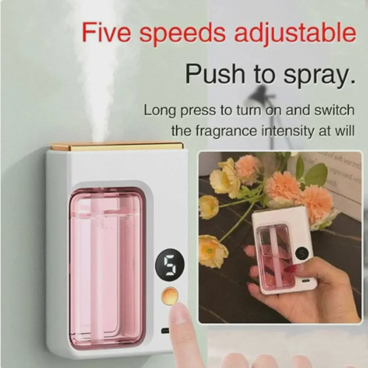 Automatische Auto Luchtverfrisser & Aromatherapie Diffuser met Display - Jasmijn Geur