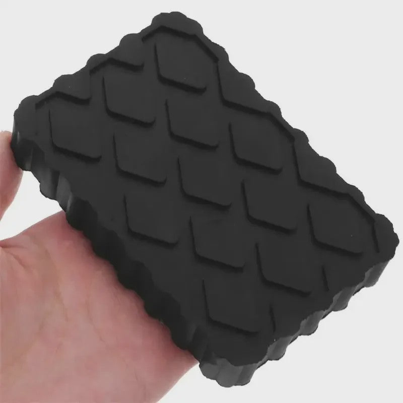 4x Zwarte Rubberen Krikpads 120x80x20mm - Anti-Slip Ondersteuning voor Autokrikken