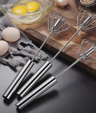 Roestvrijstalen Semi-Automatische Eierklopper - Moeiteloos Mixen, Roeren en Kloppen voor Keuken & Bakken