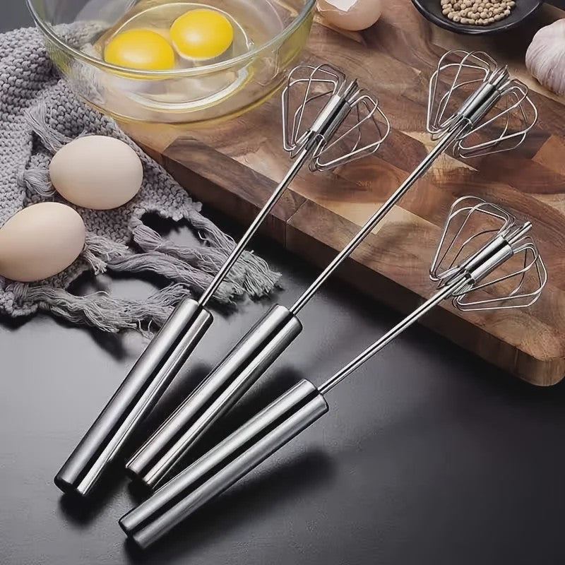 Roestvrijstalen Semi-Automatische Eierklopper - Moeiteloos Mixen, Roeren en Kloppen voor Keuken & Bakken