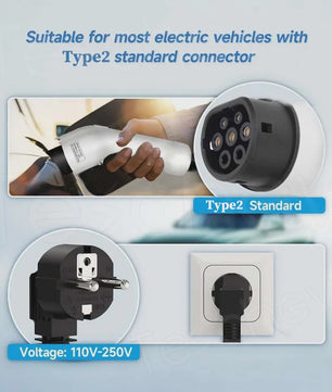3.5KW Draagbare EV Charger Type 2 | 16A 1-Fase Laadstation voor Elektrische Auto's