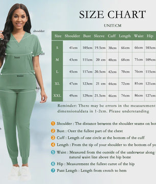 Comfortabele Dames Scrub Set - Medische Werkkleding Top & Broek