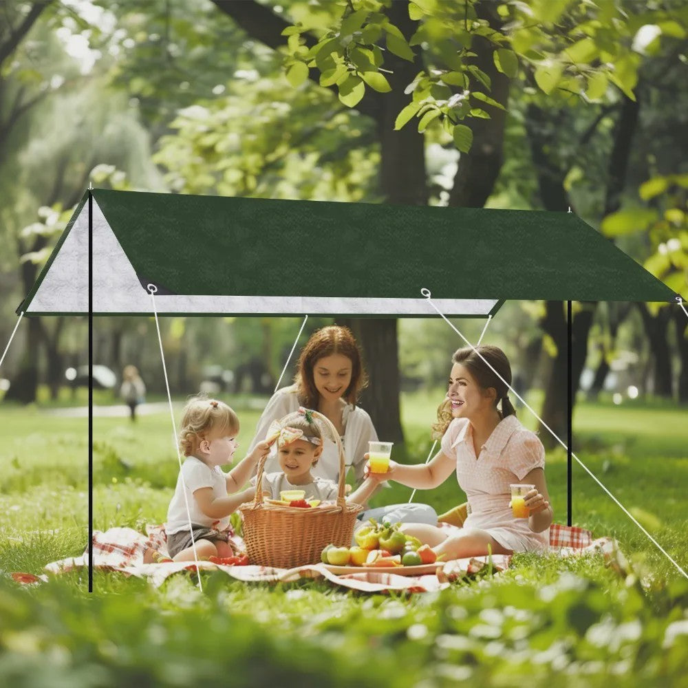 Waterdichte Tarp - Diverse Maten (3x3m tot 5x4m) voor Camping, Tuin & Outdoor Bescherming