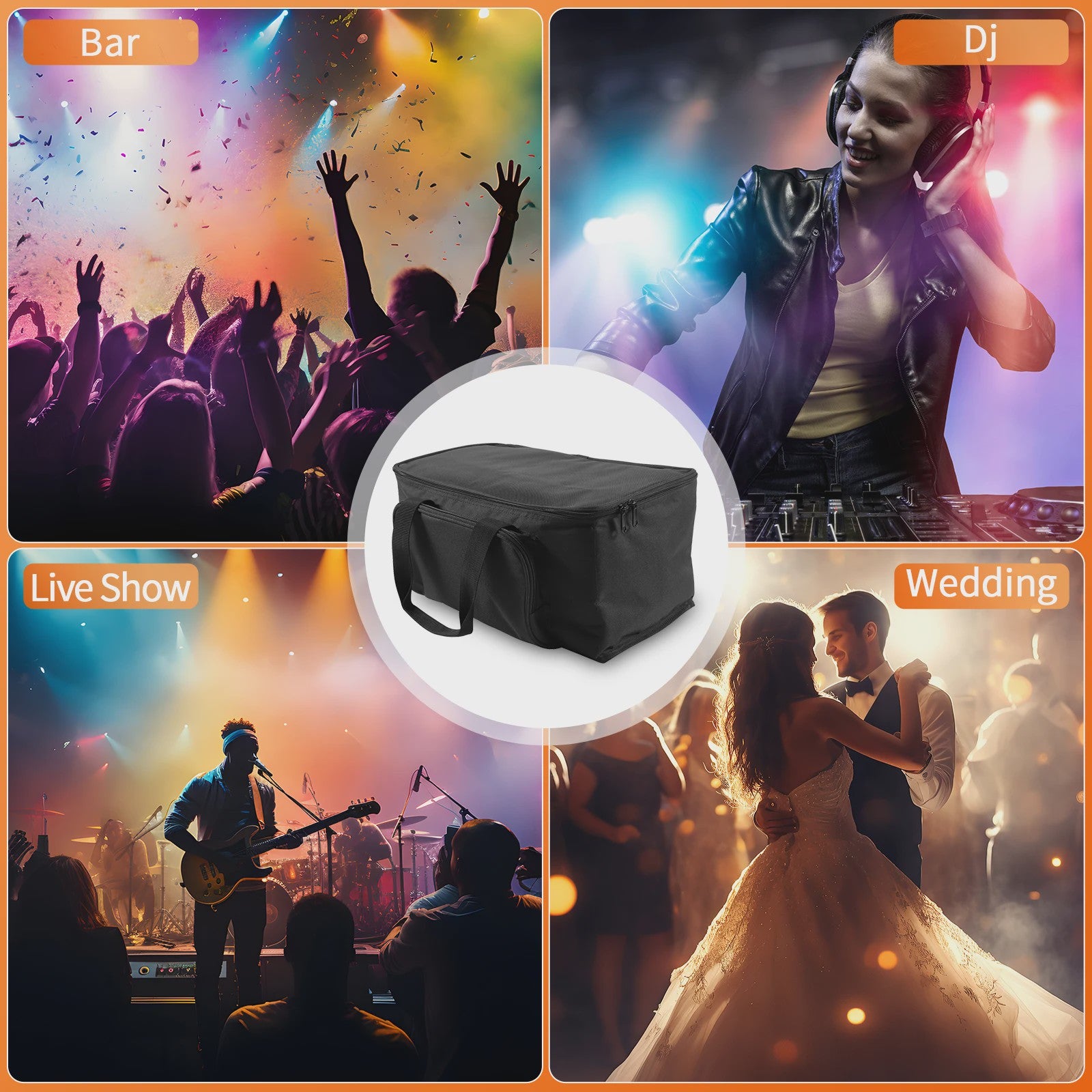 Waterdichte Opbergtas voor 4 Par Lights - Stage Verlichting Tas