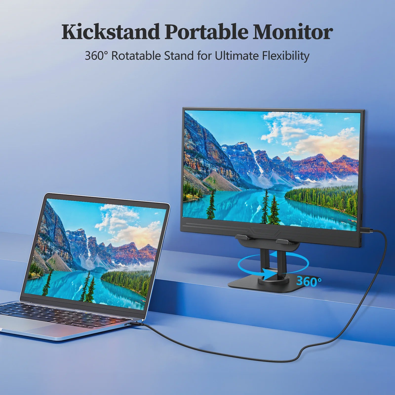 VEOUT 13.3" Draagbare Monitor - IPS Full HD 1080P Extern Tweede Scherm met USB-C & HDMI