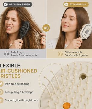 Elektrische Stoom Haarborstel met Waternevel - Anti-Frizz & Massage
