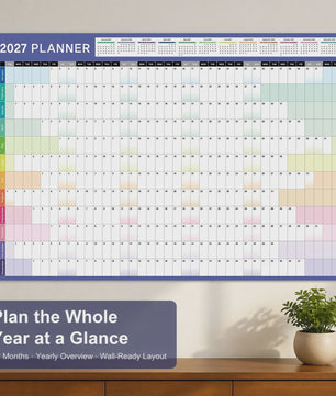 2027 Jaarplanner Kalender - Creatieve Wandkalender & Planner met Stickers