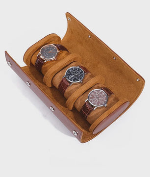 Luxe Leren Horlogeroller - Opbergdoos & Reistas voor 1, 2 of 3 Horloges