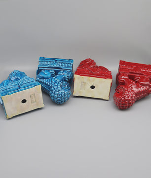 Set van 2 Chinese Foo Dogs Leeuwenbeelden - Keramiek - Woondecoratie