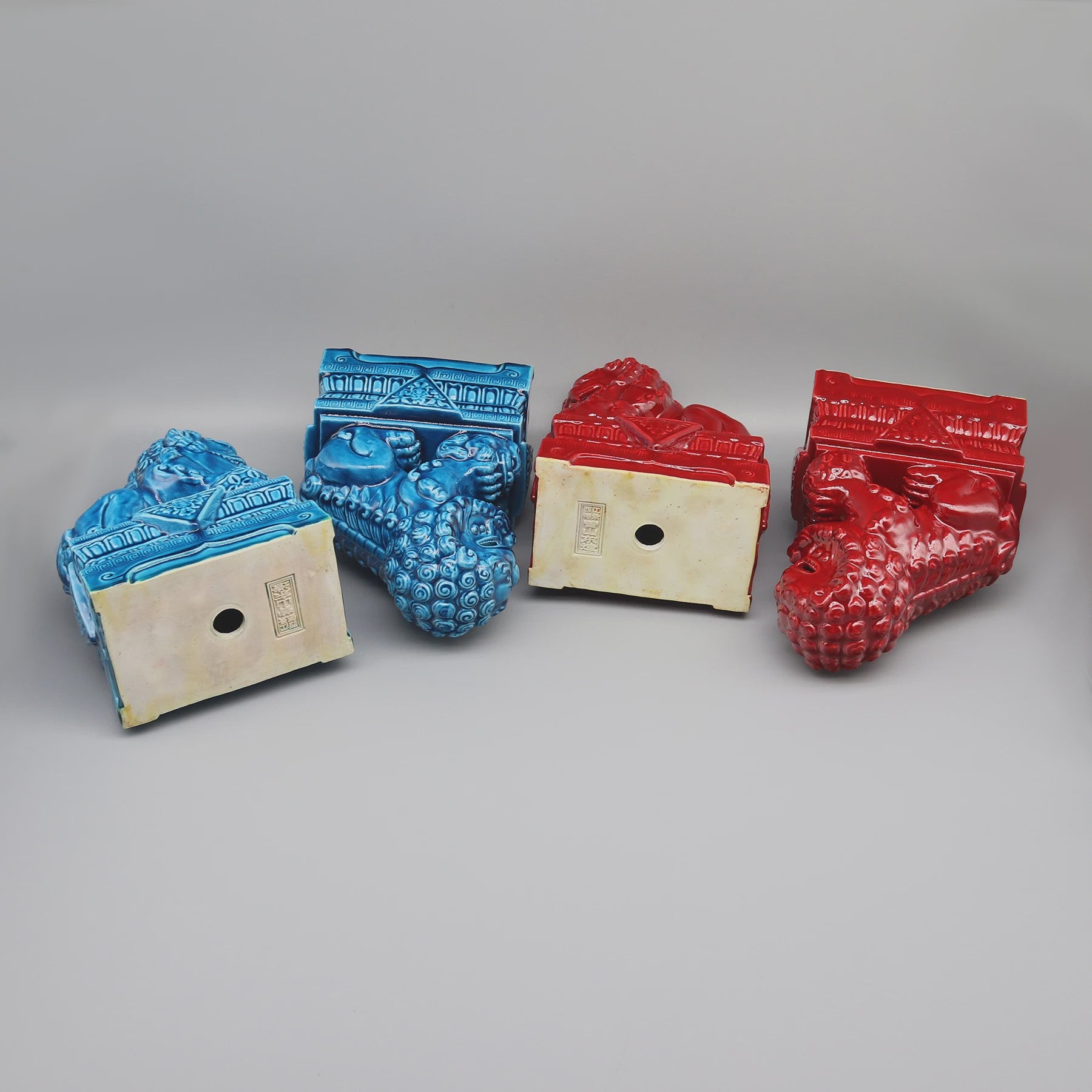 Set van 2 Chinese Foo Dogs Leeuwenbeelden - Keramiek - Woondecoratie