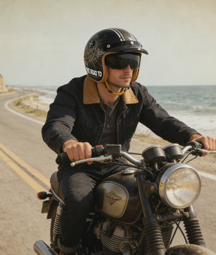 Handgeschilderd Open Face Motorhelm met Vizier - Lichtgewicht ABS & 3C Gecertificeerd
